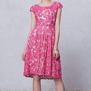 Anthropologie Yoana Baraschi Pink Lace Dress